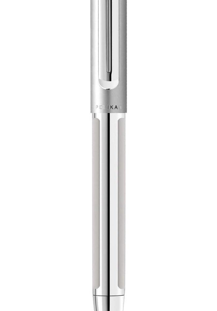 Pelikan Pura Series K40 Silver Ballpoint Pen with Twist Mechanism - Gift Boxed - Image 2